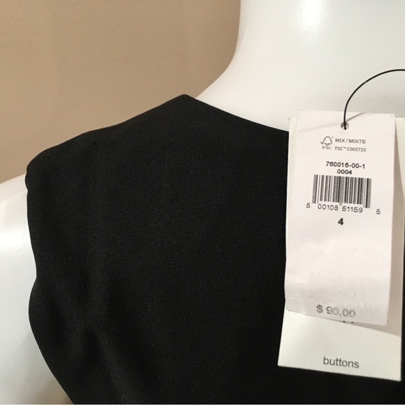 New Banana Republic Sculpture Blousant Waist Mini Dress Black Womens 4 #760016 - Picture 5 of 7